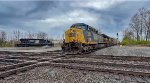 CSX 374 leads westbound Racks.